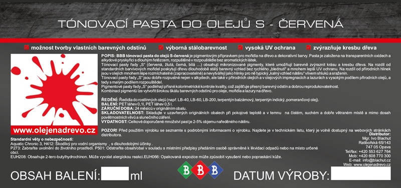 Tónovací pasta S-Červená 250ml s přípravou