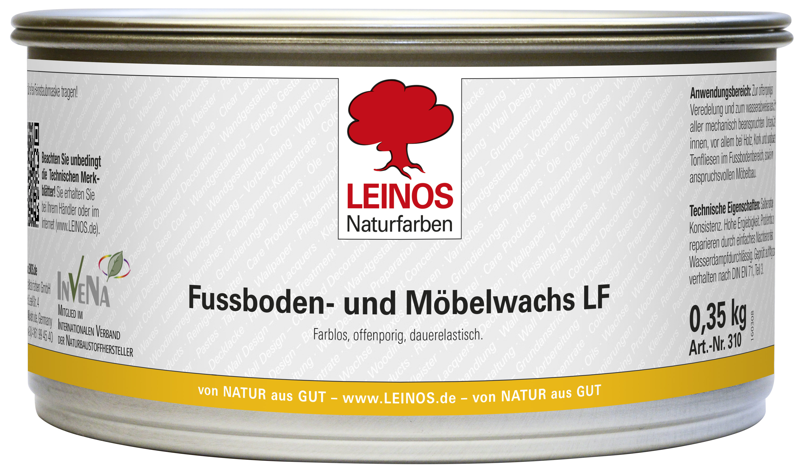 LEINOS 310 - Přírodní vosk na podlahy a nábytek LF 0,5lt/350g
